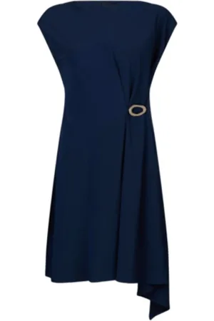 Liu Jo Kleedjes, Dames, Blauw, L, Polyester, Blauwe Laguna Jurk met Juweeldetail