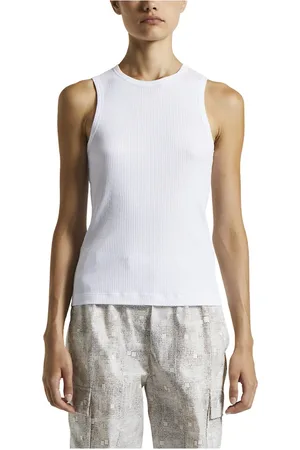 PESERICO SIGN Tops, Dames, Wit, 2Xs, Katoen, Geribbeld katoenen jersey top