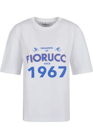 Fiorucci Tops, Dames, Wit, XS, Katoen, Dromen 1967 Print Boxy Fit T-Shirt
