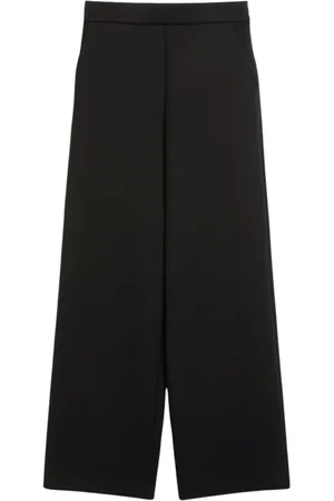 Max Mara Broeken, Dames, Zwart, S, Straight Leg Viscose Jersey Broek