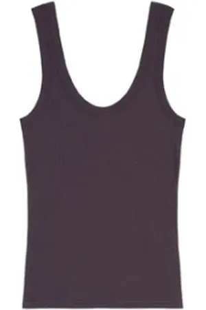 TELA Tops, Dames, Bruin, S, Katoen, Gestreepte Katoenen Chocolade Hemdje