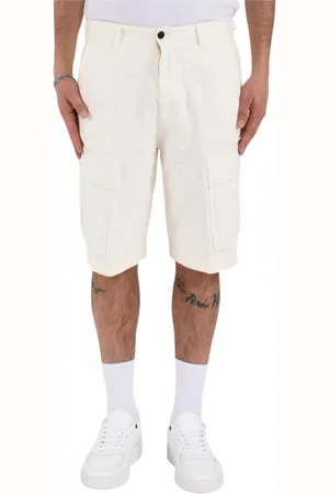 Dondup Korte broeken, Heren, Wit, W34, Katoen, Camo Cargo Shorts
