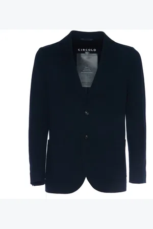 Circolo Jassen, Heren, Blauw, 4Xl, Katoen, Navy Blauw Jas Klassiek Stijl
