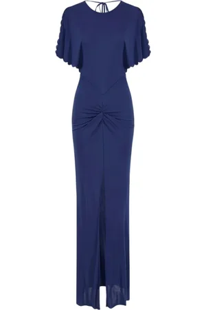 Elisabetta Franchi Kleedjes, Dames, Blauw, L, Stijlvolle 100%vi Jurk