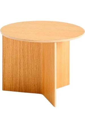 Hay Interieur, unisex, Bruin, ONE Size, Ronde Eiken Slit Tafel