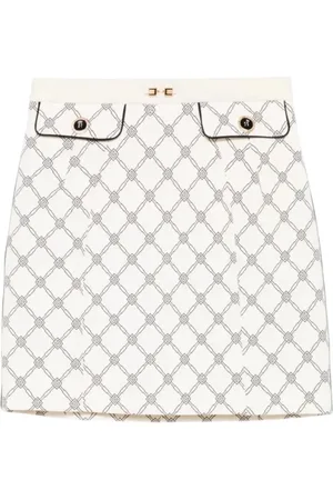 Elisabetta Franchi Rokken, Dames, Wit, L, Polyester, Stijlvol 96% Polyester 4% Elastaan
