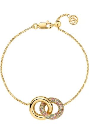 Sif Jakobs Accessoires, Dames, Geel, ONE Size, Carrara Gouden Armband met Multicolor Zirkonia