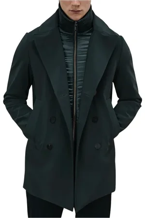 RRD Mantels, Heren, Groen, L, Nylon, Winter Thermo Double-Breasted Coat