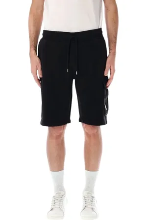 C.P. Company Korte broeken, Heren, Zwart, XS, Cargo sweat shorts voor mannen