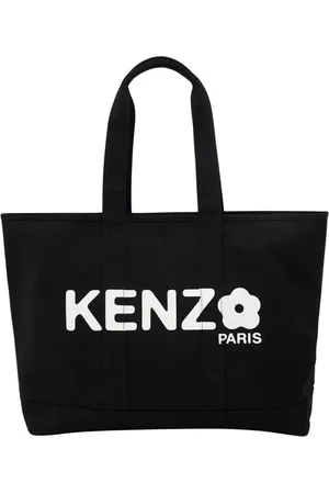 Kenzo Tassen, unisex, Zwart, ONE Size, Zwarte Utility Shopper Tas met Boke Flower Print