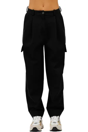 RRD Broeken, Dames, Zwart, M, Cargo broek met plooien