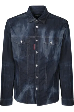 Dsquared2 Overhemden, Heren, Blauw, S, Katoen, Blauwe Overhemden Verhoog Stijl Comfortabele Pasvorm