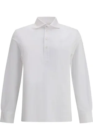 Brunello Cucinelli Tops, Heren, Wit, L, Katoen, Klassieke Katoenen Polotrui