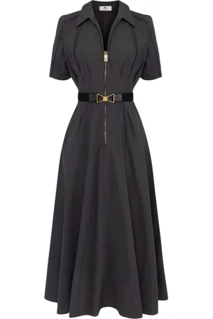 Elisabetta Franchi Kleedjes, Dames, Grijs, S, Jurk met Riem