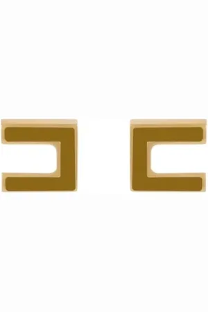 Elisabetta Franchi Accessoires, Dames, Bruin, ONE Size, Stijlvolle Oorbellen voor Trendy Look