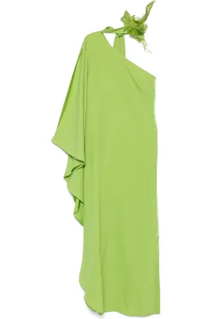 ‎Taller Marmo‎ Kleedjes, Dames, Groen, L, Bloemenapplicatie Lange Mouw Jurk