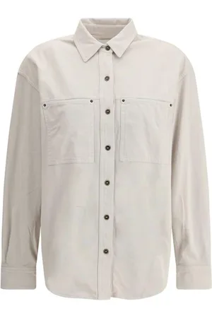 Isabel Marant Blouses & Shirts, Dames, Grijs, XS, Katoen, Raquel Shirt met Zakken