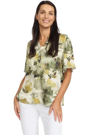 2-Biz Blouses & Shirts, Dames, Groen, L, Nylon, Groene Bloom Shirt Blouse Samora. Omg 25