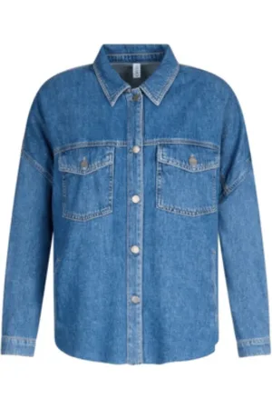 Liu Jo Jassen, Dames, Blauw, M, Denim, Stijlvolle Denimjas voor Vrouwen