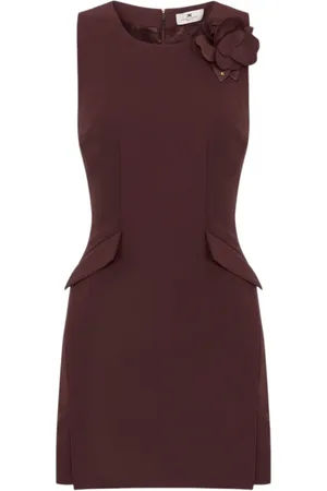 Elisabetta Franchi Kleedjes, Dames, Bruin, S, Polyester, Stijlvolle 96%Pl 4%Ea Top