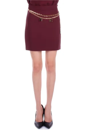 Elisabetta Franchi Rokken, Dames, Rood, M, Polyester, Bordeaux Rok met Ritssluiting