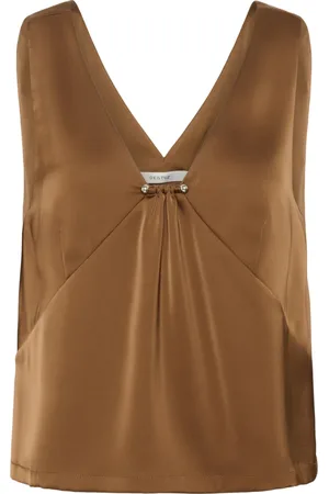 Gestuz Tops, Dames, Bruin, XL, Polyester, Elegante Top met Brede Bandjes