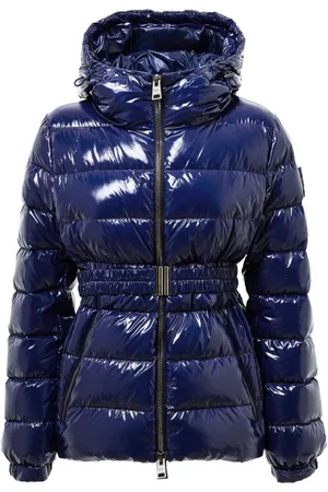 HERNO Jassen, Dames, Blauw, S, Blauwe Gewatteerde Donsjas met Riem