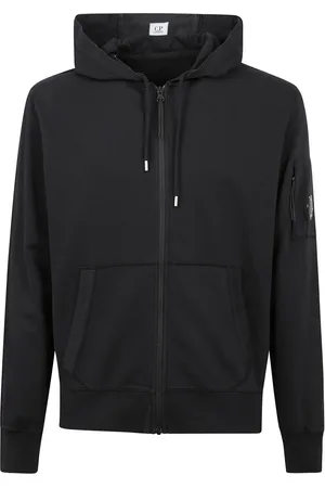 C.P. Company Sweatshirts & Hoodies, Heren, Zwart, M, Katoen, Katoenen Hoodie met Iconisch Logo
