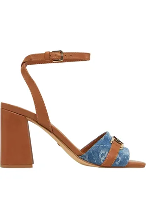 Guess Schoenen, Dames, Blauw, 41 EU, Denim, Blauwe Denim Band Sandalen