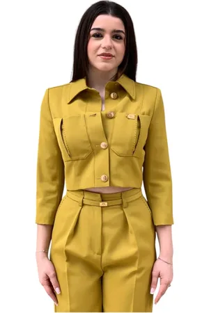 Elisabetta Franchi Jassen, Dames, Bruin, S, Stijlvolle Jas voor Vrouwen
