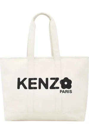 Kenzo Tassen, unisex, Wit, ONE Size, Katoen, Witte Utility Shopper Tas met Boke Flower Print