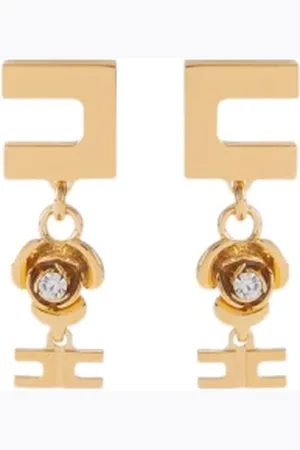 Elisabetta Franchi Accessoires, Dames, Geel, ONE Size, Messing en Glas Hanglamp