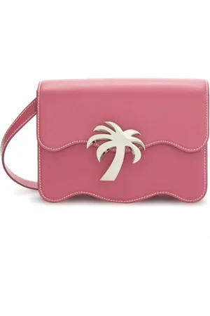 Palm Angels Tassen, Dames, Roze, ONE Size, Leer, Stijlvolle Roze Paarse Schoudertas