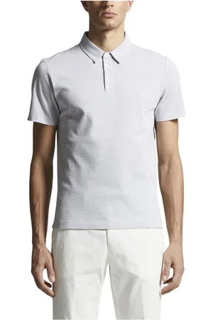 PESERICO SIGN Tops, Heren, Grijs, XS, Katoen, Katoen melange jersey piqué polo shirt