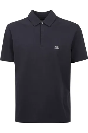 C.P. Company Tops, Heren, Blauw, M, Katoen, Witte Polo Gebreide kleding