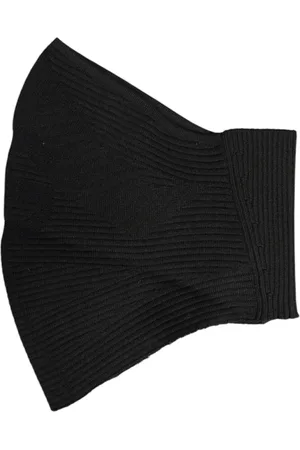 Dolce & Gabbana Accessoires, unisex, Zwart, ONE Size, Wol, Zwarte Gebreide Ski Masker Bivakmuts