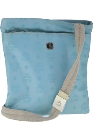 MCM Pre-owned, Dames, Blauw, ONE Size, Nylon, Pre-owned Nylon shoulder-bags