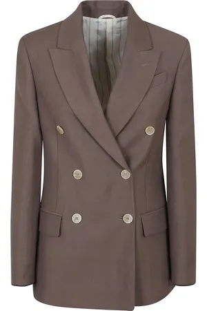 Brunello Cucinelli Jassen, Dames, Bruin, XS, Linnen, Bruine Jas voor Vrouwen Elegante Stijl