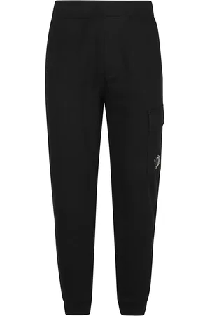 C.P. Company Broeken, Heren, Zwart, M, Katoen, Zwarte Fleece Katoenen Sportbroek