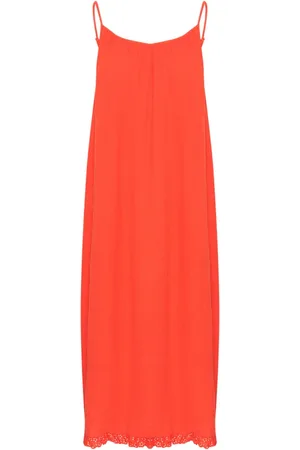 Saint Tropez Kleedjes, Dames, Rood, XL, Verstelbare Strap Jurk in Poinciana