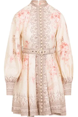 ZIMMERMANN Kleedjes, Dames, Veelkleurig, L, Linnen, Jurk voor Vrouwen