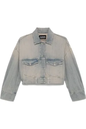 Dondup Jassen, Dames, Blauw, S, Katoen, Blauwe buitenkleding jas voor vrouwen