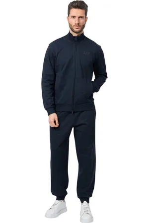 Emporio Armani Sport, Heren, Blauw, 2Xl, Katoen, Blauw Essentieel Comfortabel Trainingspak Set