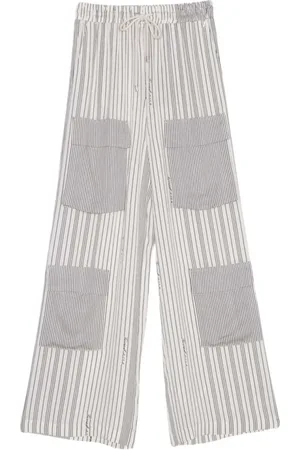 Twin-Set Broeken, Dames, Veelkleurig, S, Grappige Strepen Diepblauwe Broek