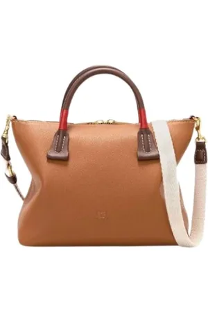 Carolina Herrera Tassen, Dames, Bruin, ONE Size, Leer, Insignia Bowling Leren Tas