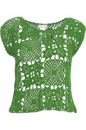 Liu Jo Truien, Dames, Groen, S, Katoen, Katoenen T-shirt