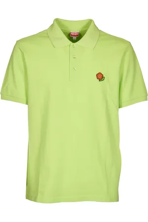 Kenzo Tops, Heren, Groen, L, Katoen, Stijlvolle Polo Shirts met Geborduurd Logo