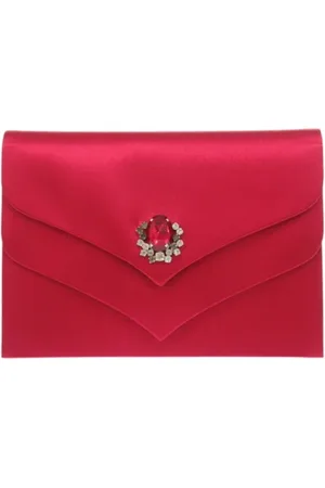 Saint Laurent Pre-owned, Dames, Rood, ONE Size, Satijn, Pre-owned Satin clutches