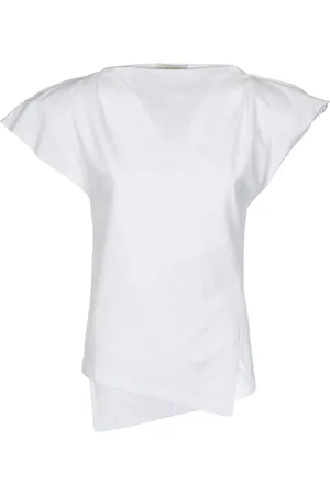 Isabel Marant Tops, Dames, Wit, XS, Katoen, Wit Asymmetrisch Gewatteerd T-shirt