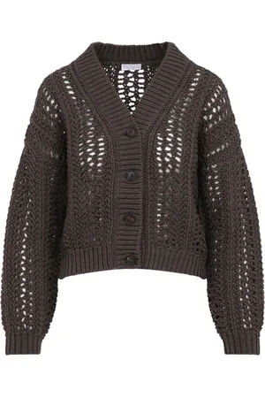 Brunello Cucinelli Truien, Dames, Bruin, S, Katoen, Bruine Trui Luxe Stijl